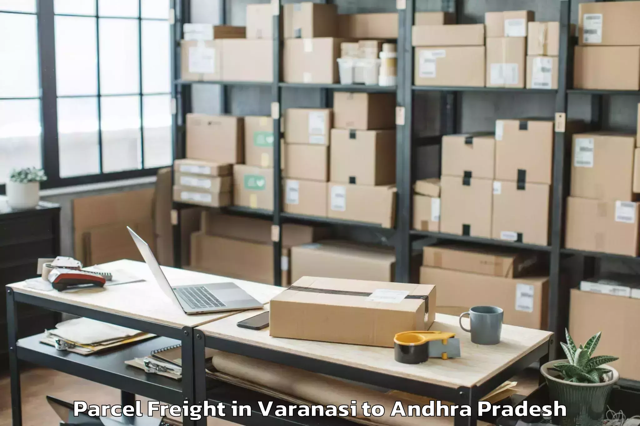 Get Varanasi to Gangavaram Port Parcel Freight